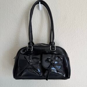 NWT Edikted Faux Leather Bow knot Pockets Shoulder Bag Whimsigoth Goth Romantic